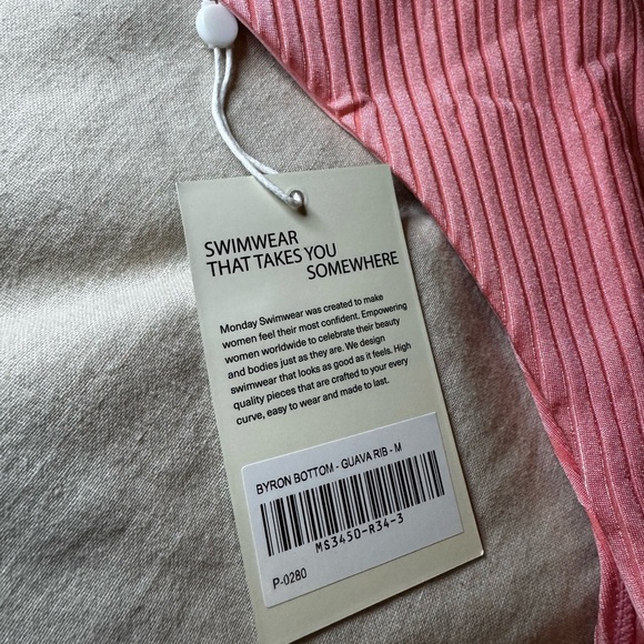 NWT Monday Swimwear bikini set Guava small medium - Picture 2 of 6